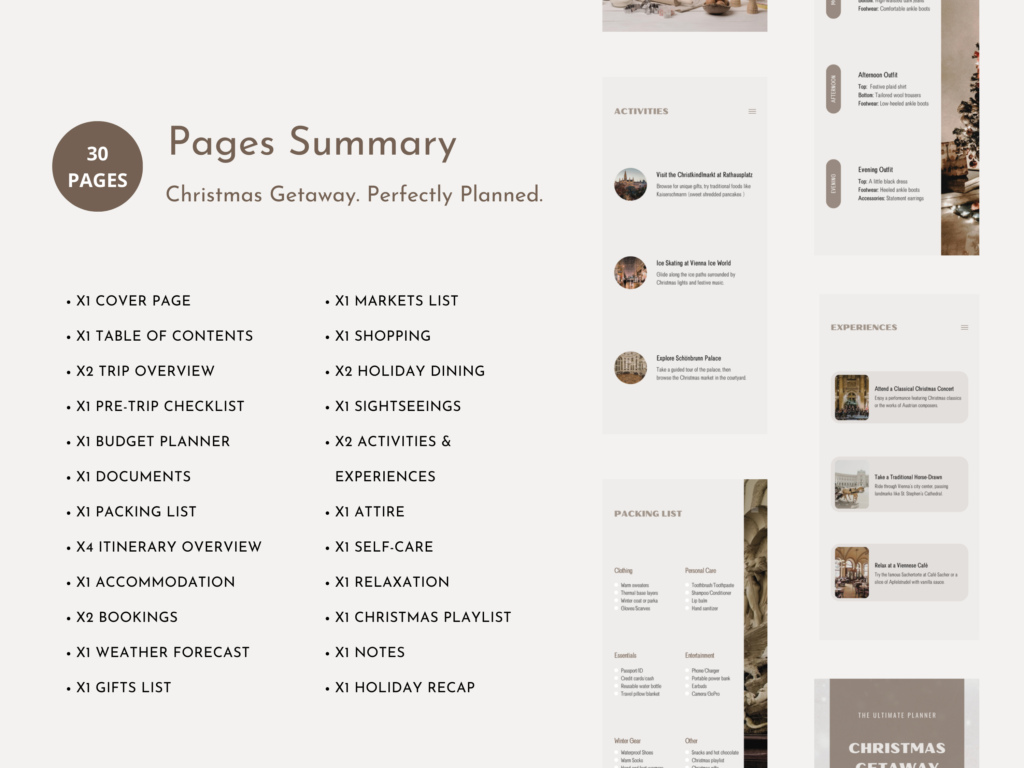 Christmas Getaway Planner