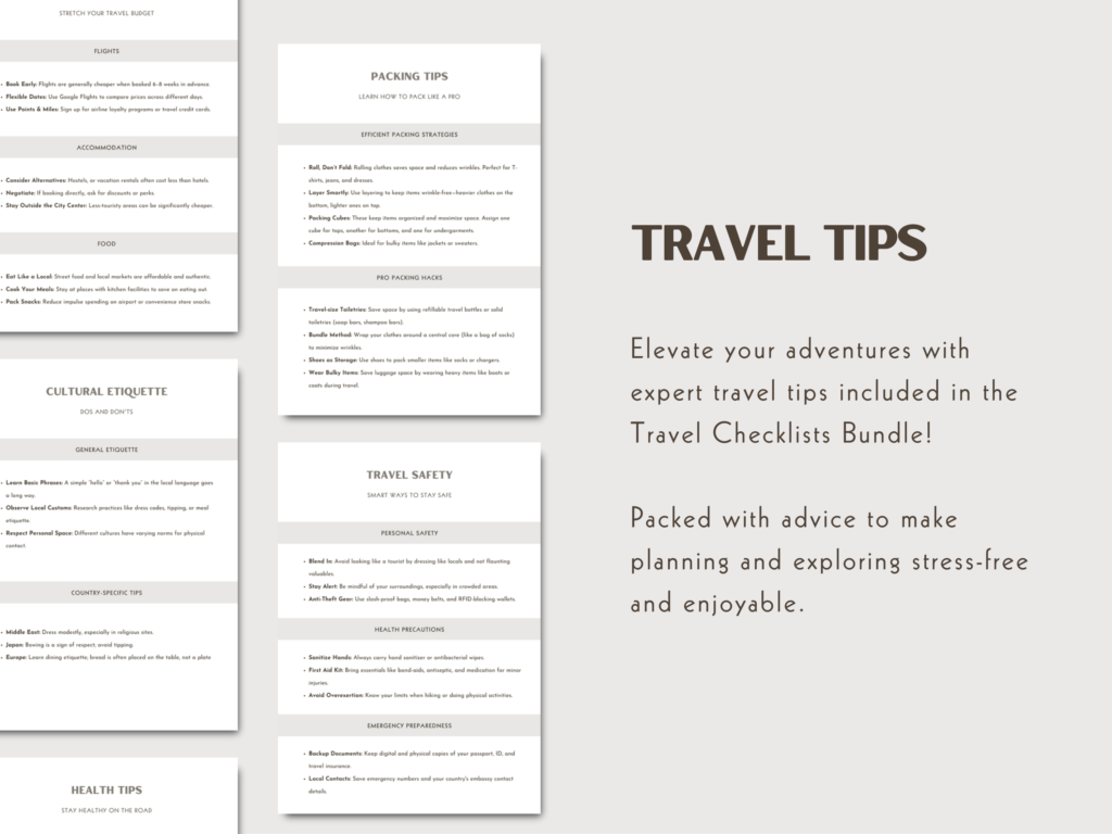 Travel Packing Lists