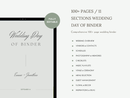 Wedding Day Of Binder