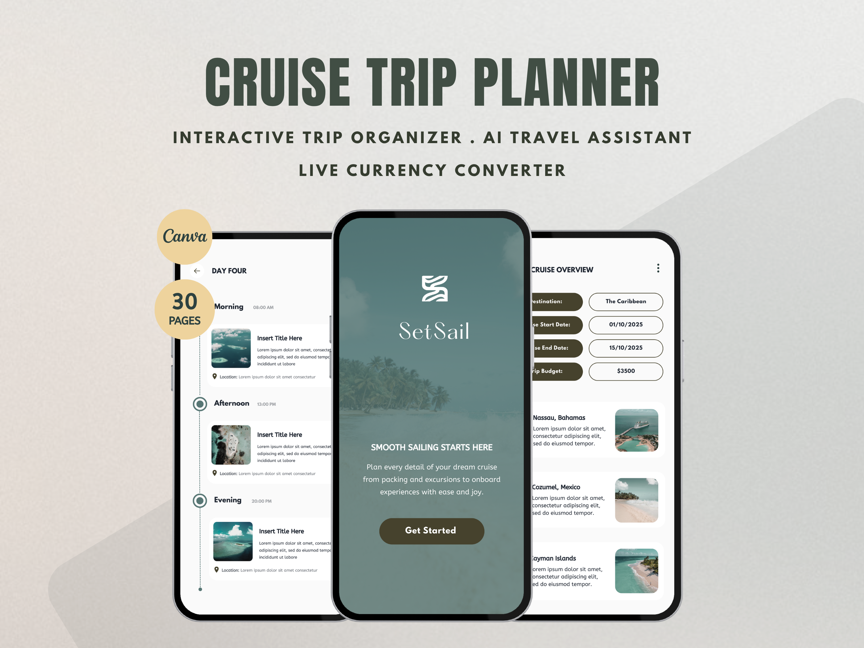 Canva Template Cruise Trip Planner