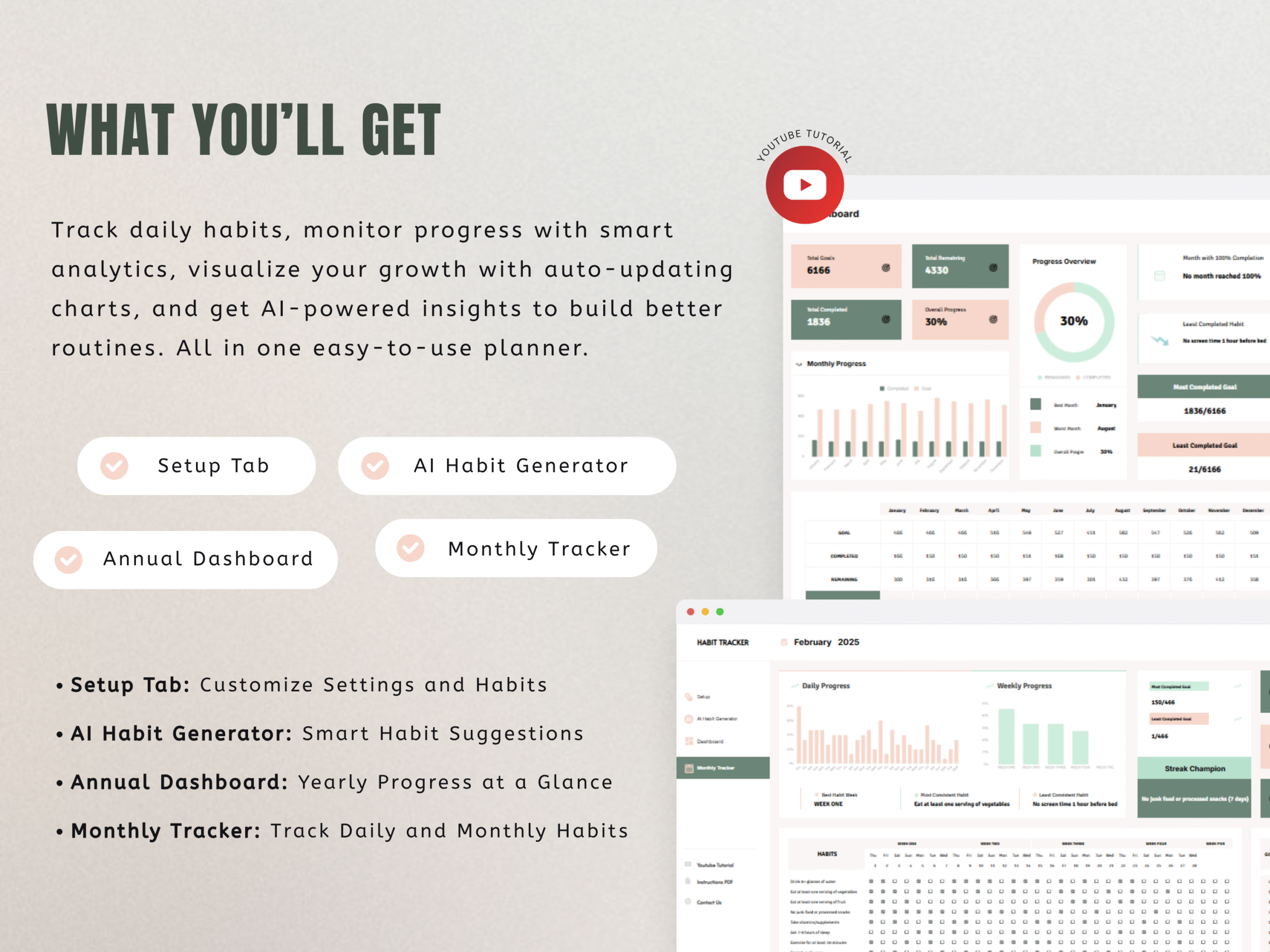 AI Habit Tracker Spreadsheet