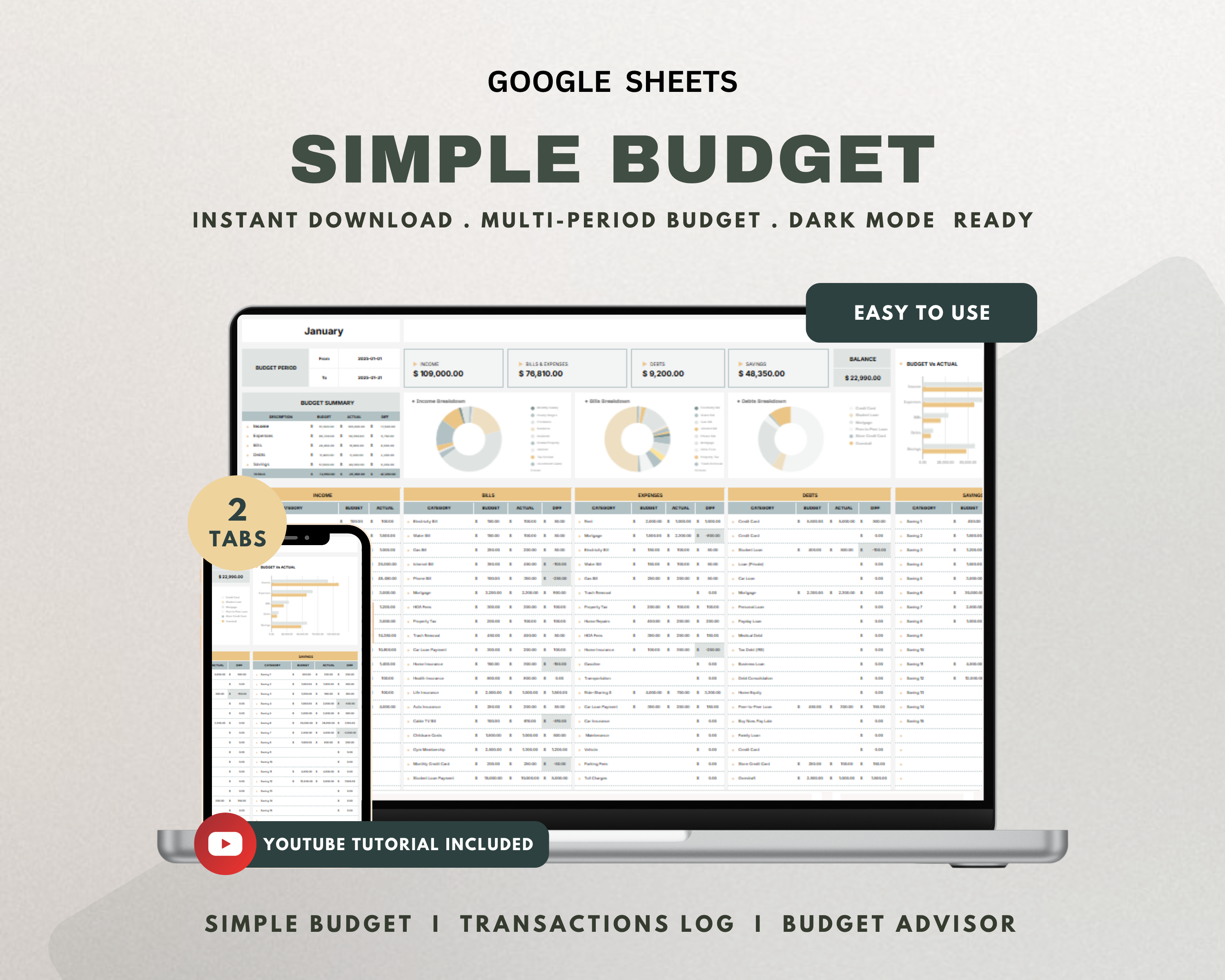 Simple Budget Google Sheets Template