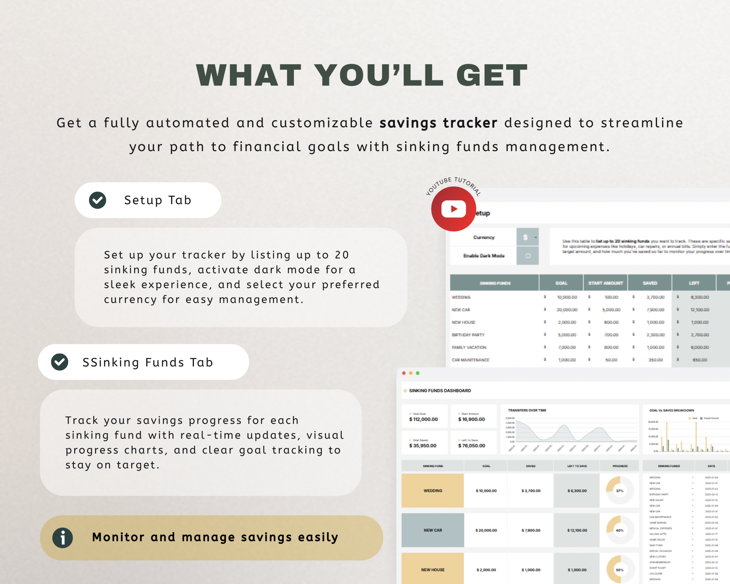 Sinking Funds Tracker Google Sheets Template