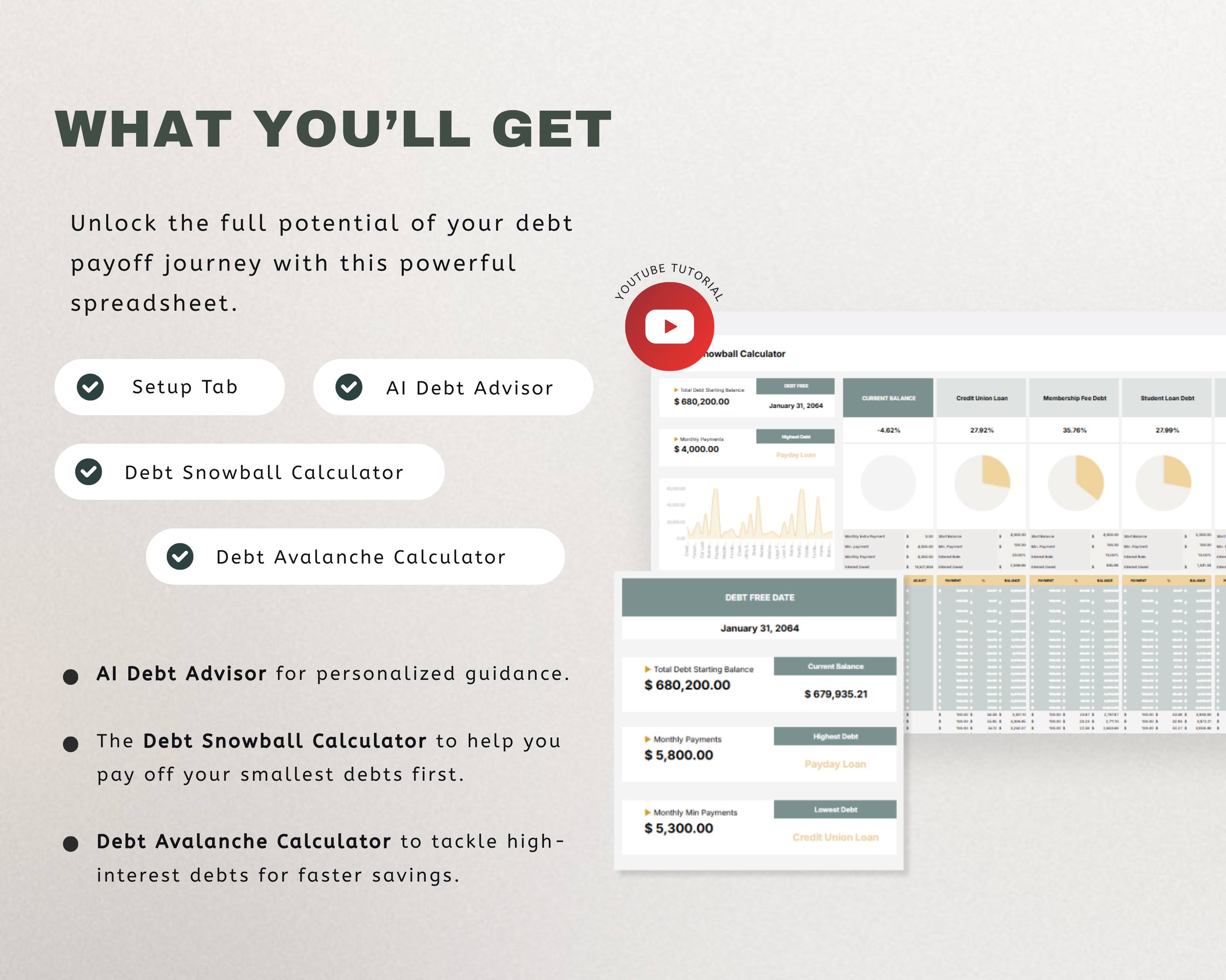Debt Payoff Calculator Google Sheets Template