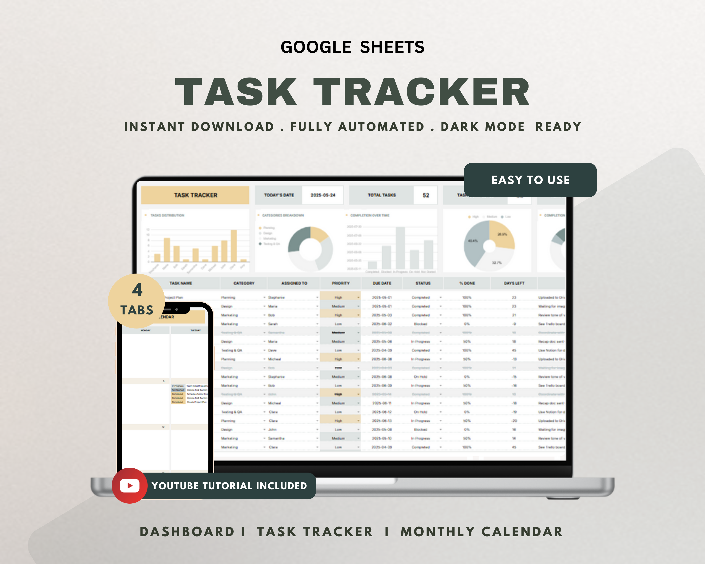Task Tracker Google Sheets Template