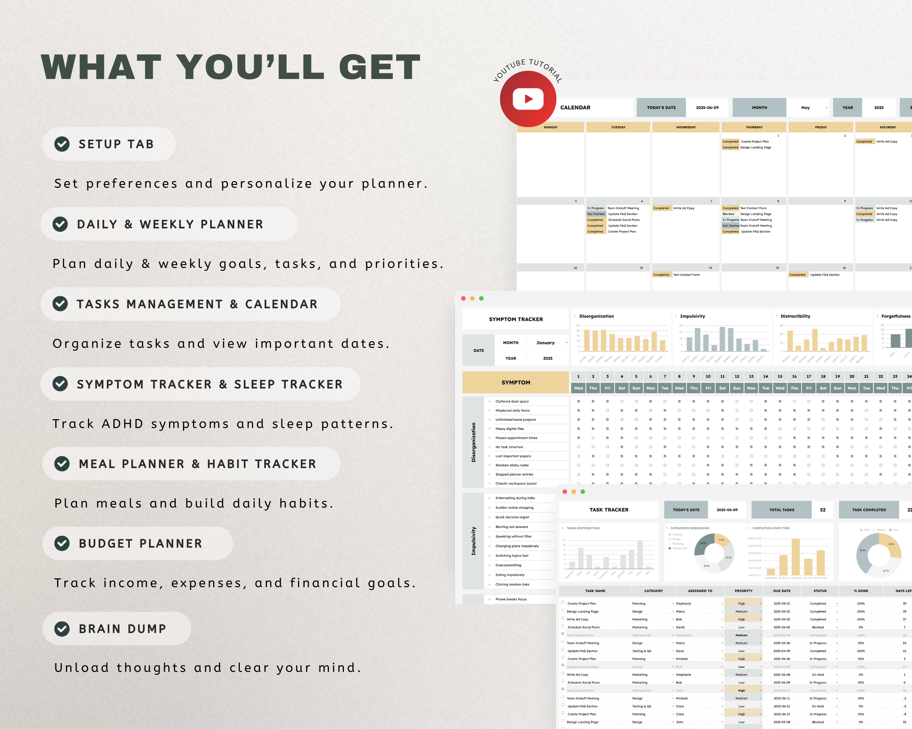ADHD Planner Google Sheets Template