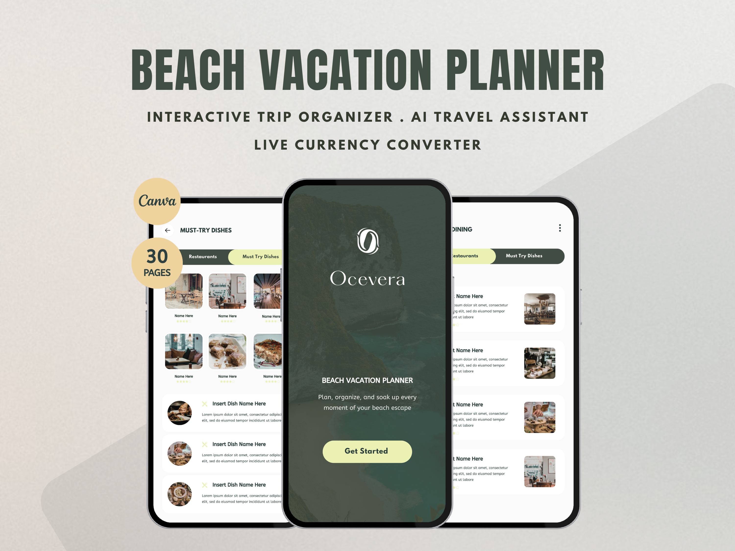 Canva Template Beach Trip Planner