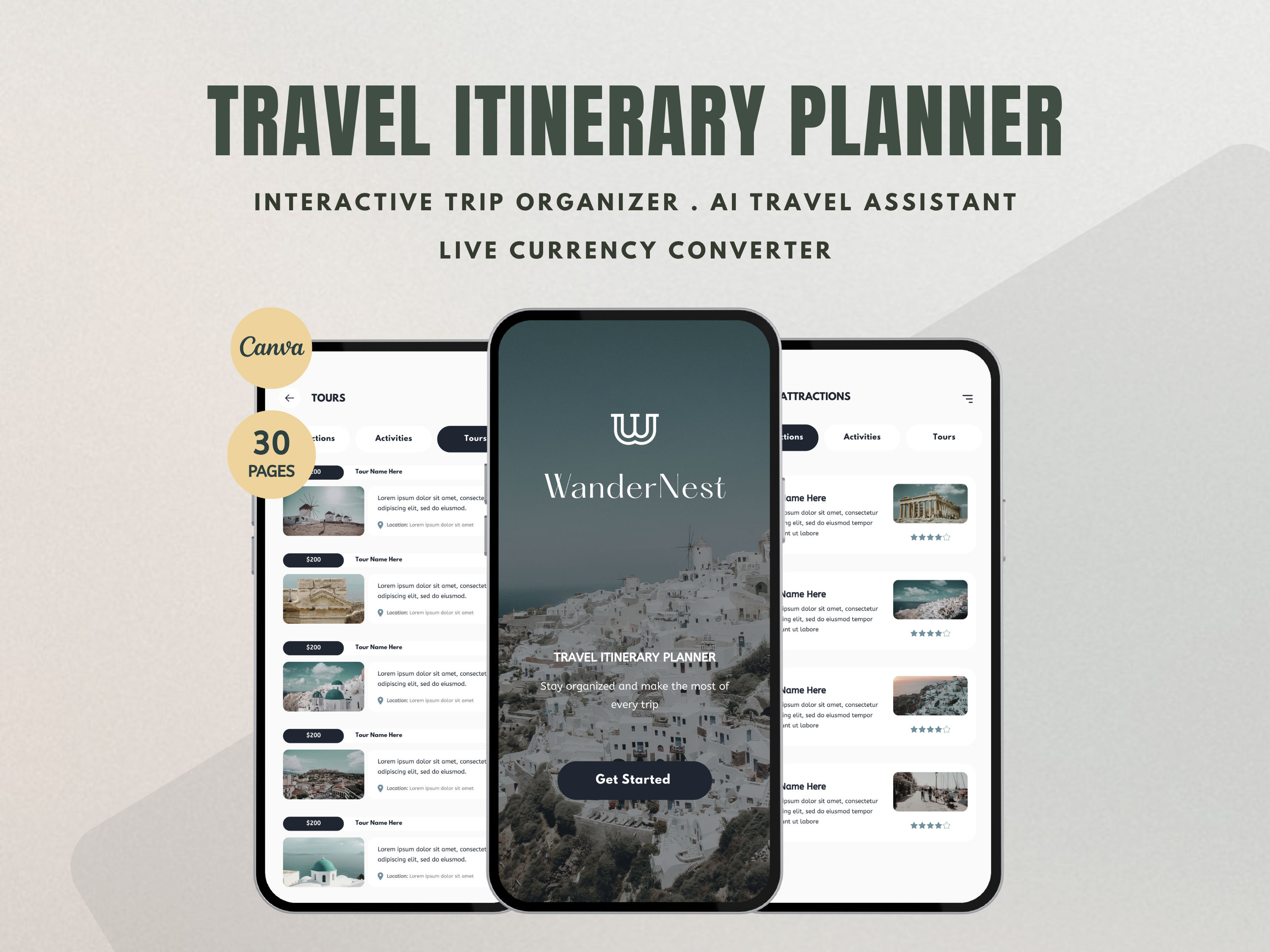 Canva Template Travel Itinerary Planner