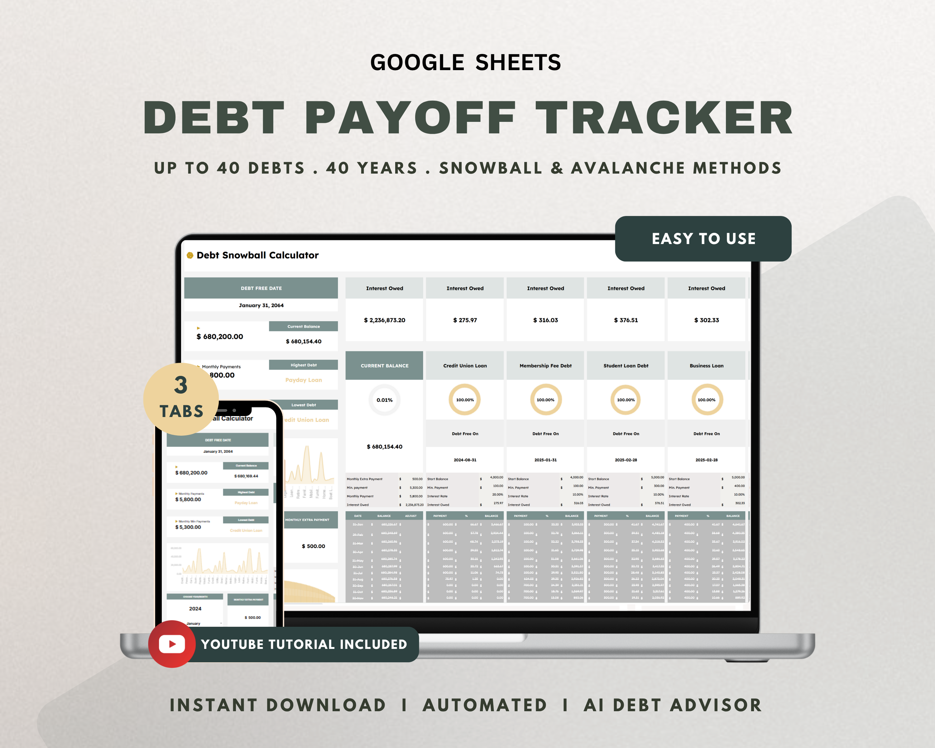 Debt Payoff Tracker Google Sheets Template