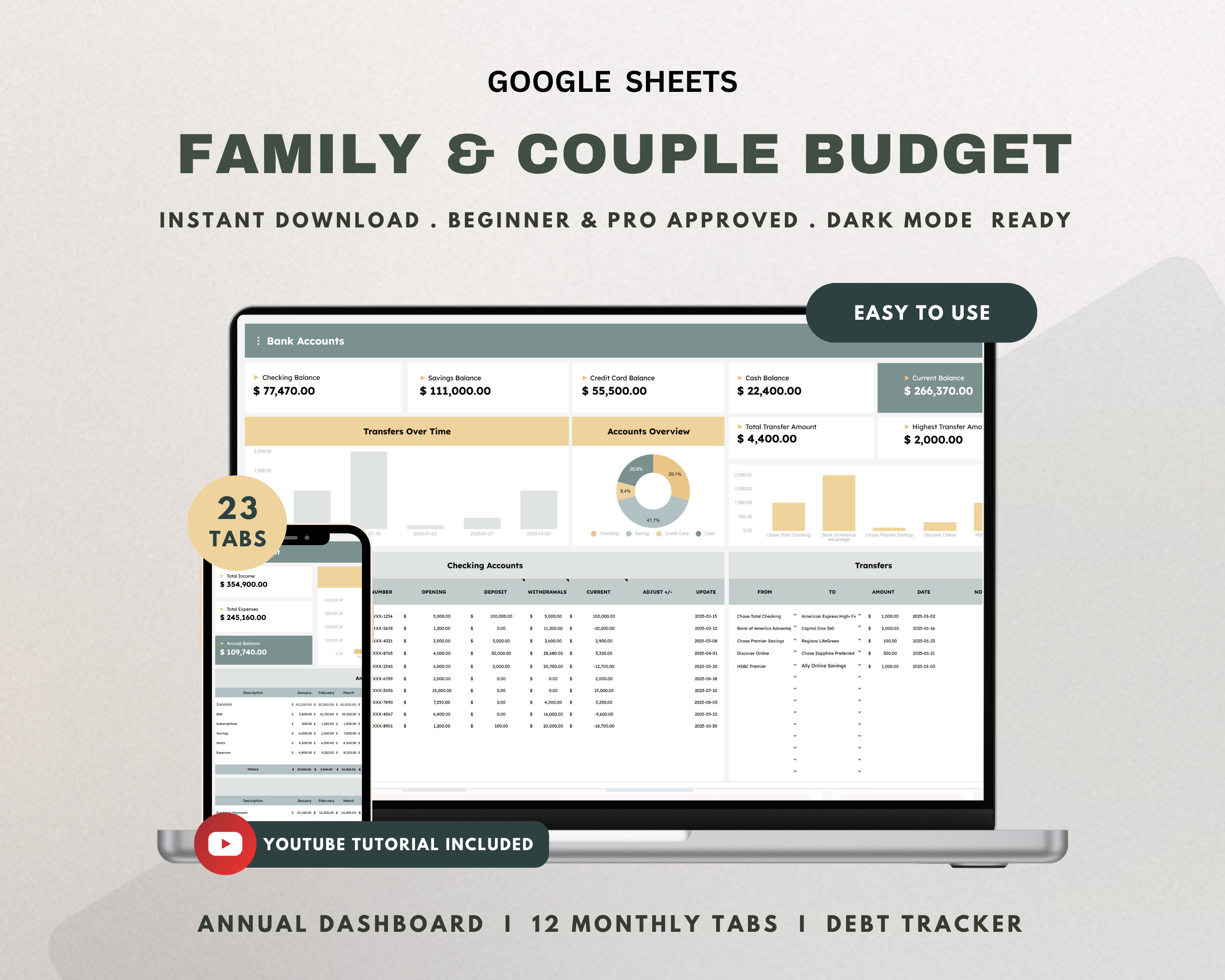 Family & Couple Budget Google Sheets Template