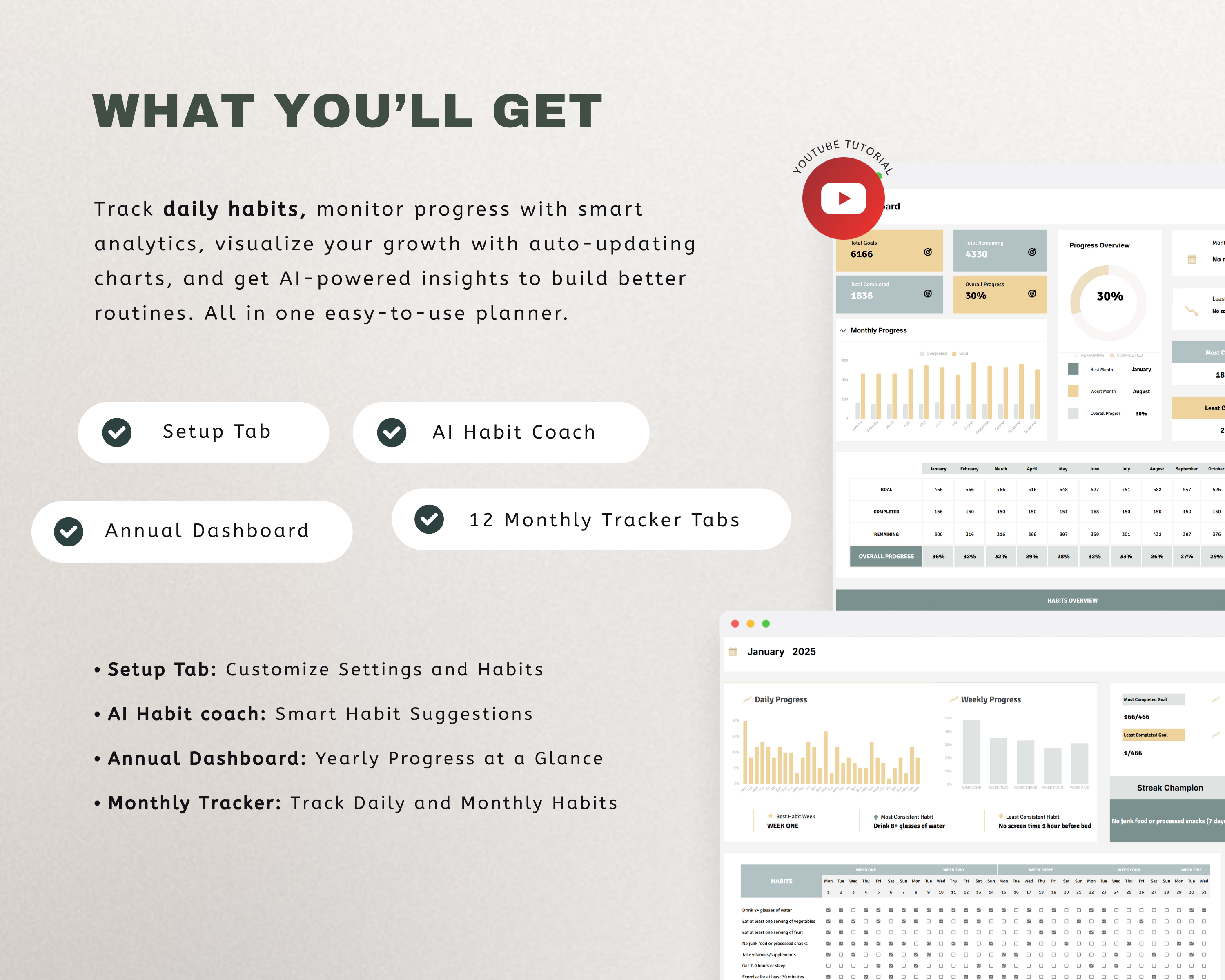 Habit Tracker Google Sheets Template