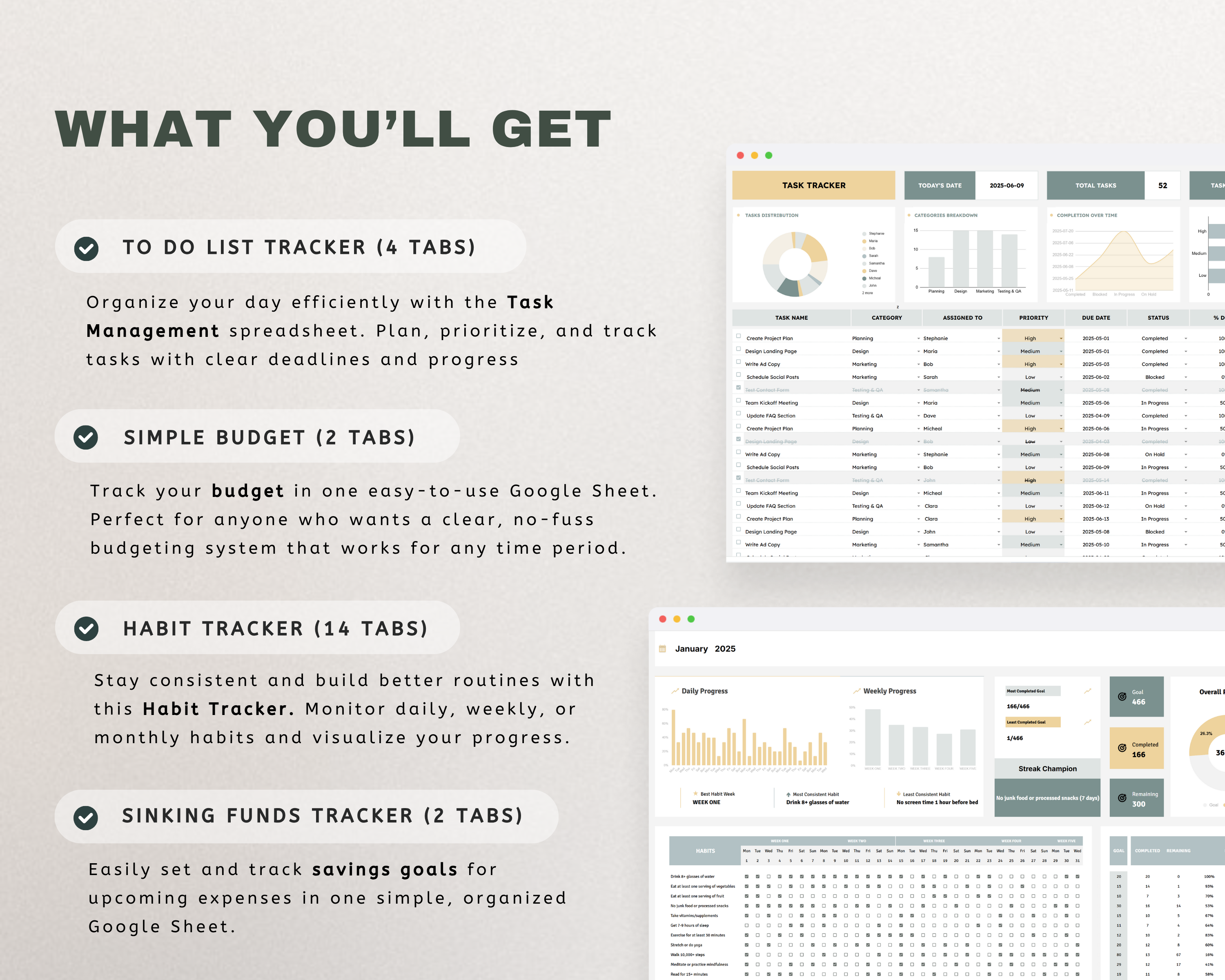Ultimate Life Organizer Bundle Google Sheets Template