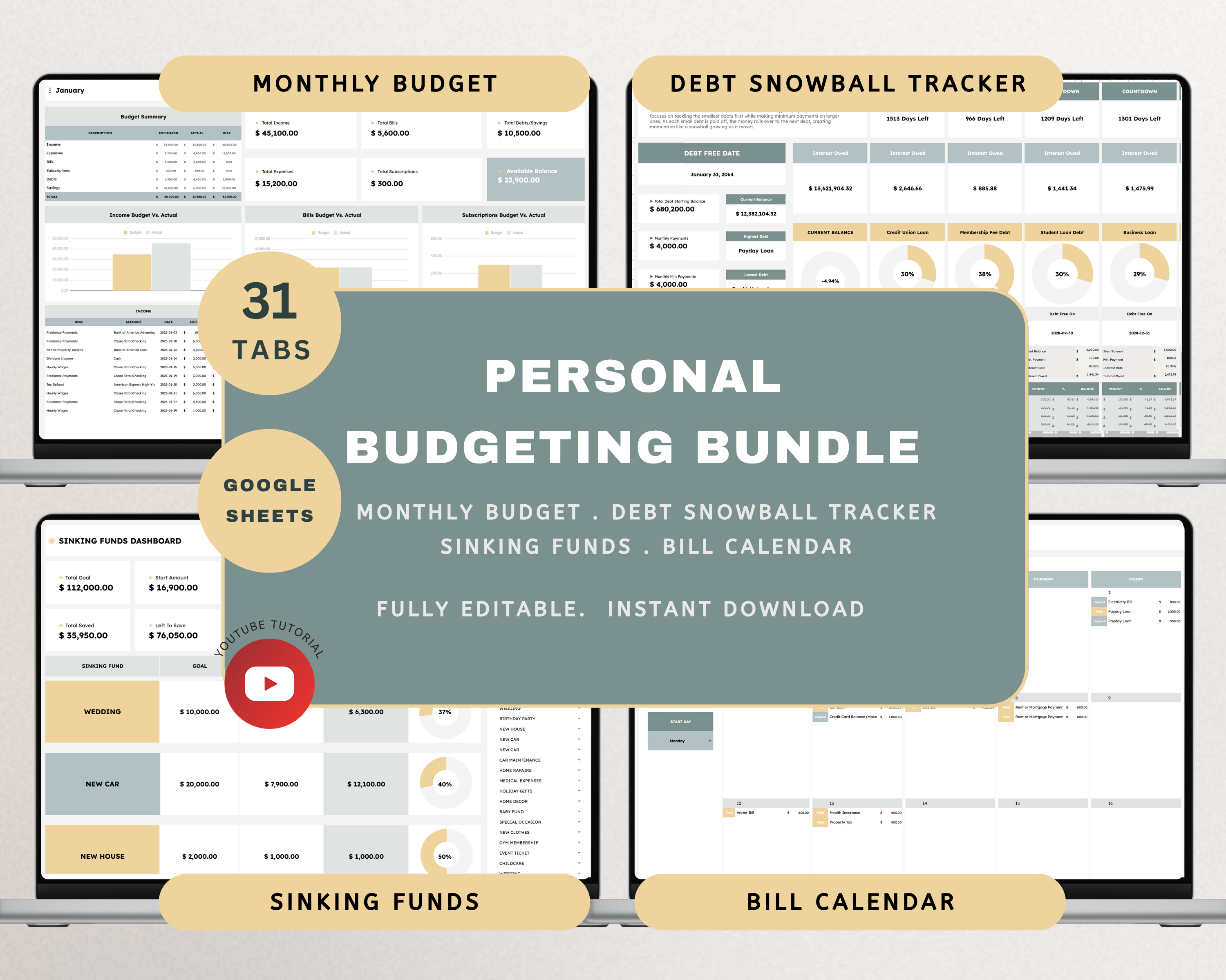 Ultimate Personal Budgeting Bundle Google Sheets Template