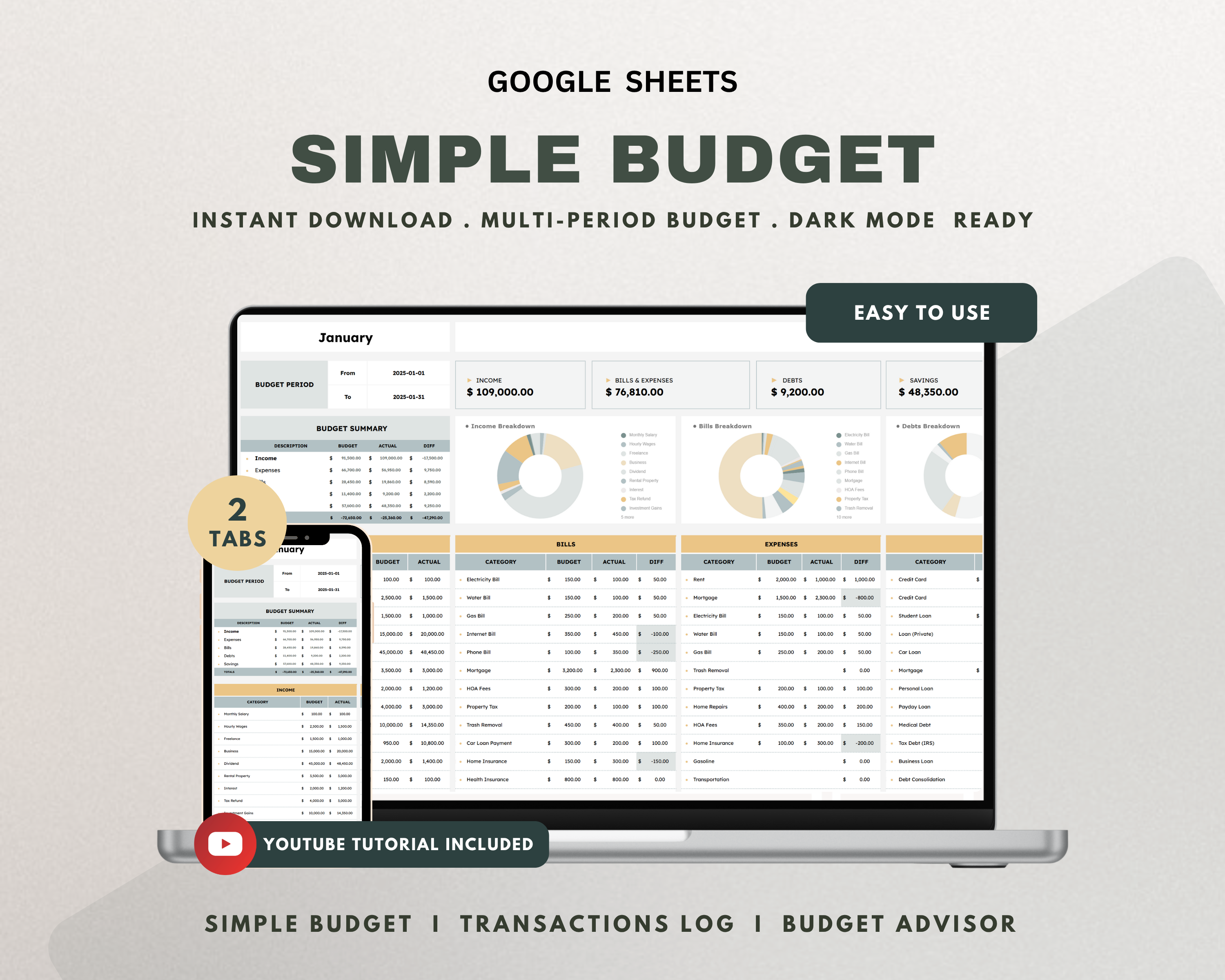 Simple Budget Google Sheets Template