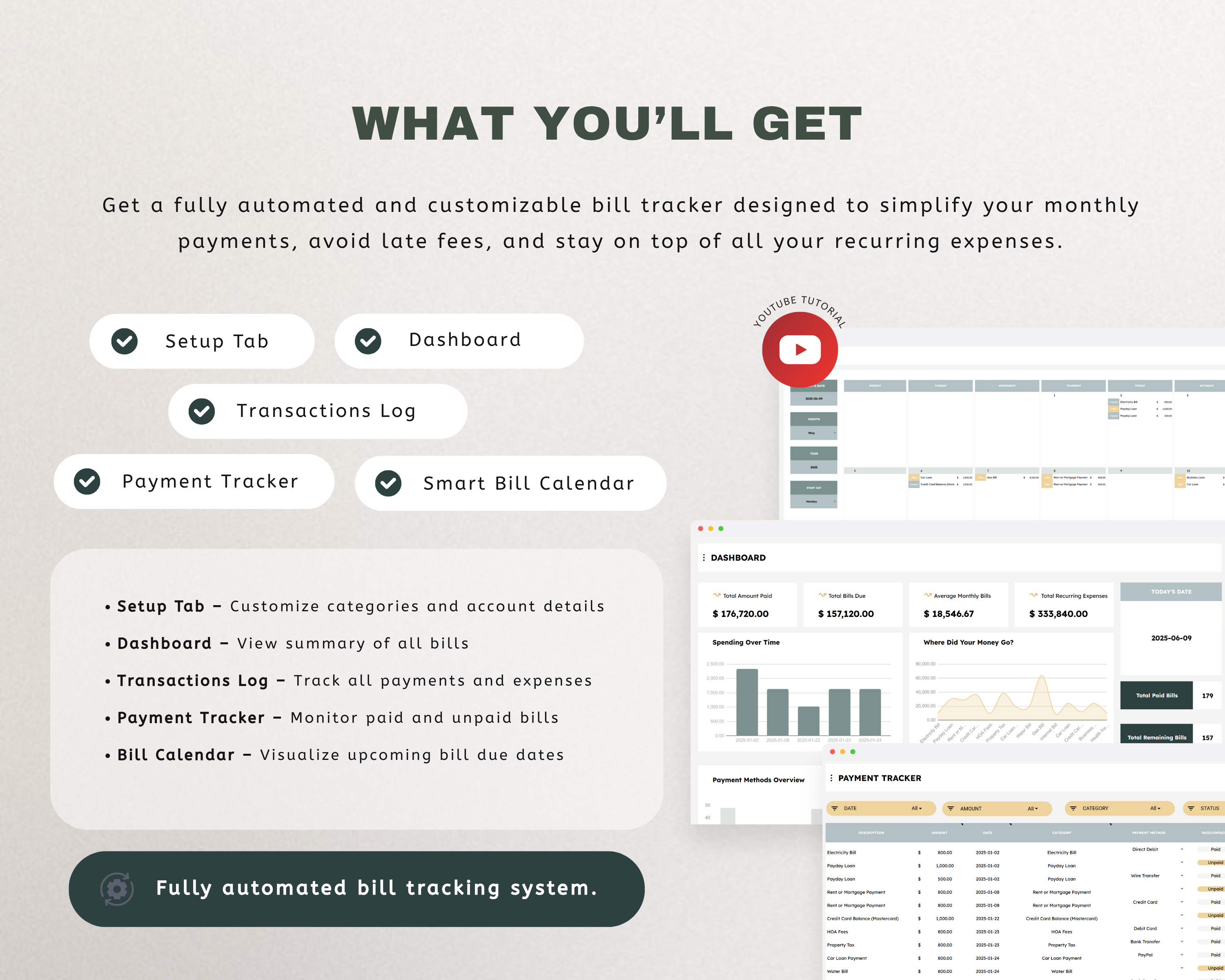 Bill Calendar Google Sheets Template