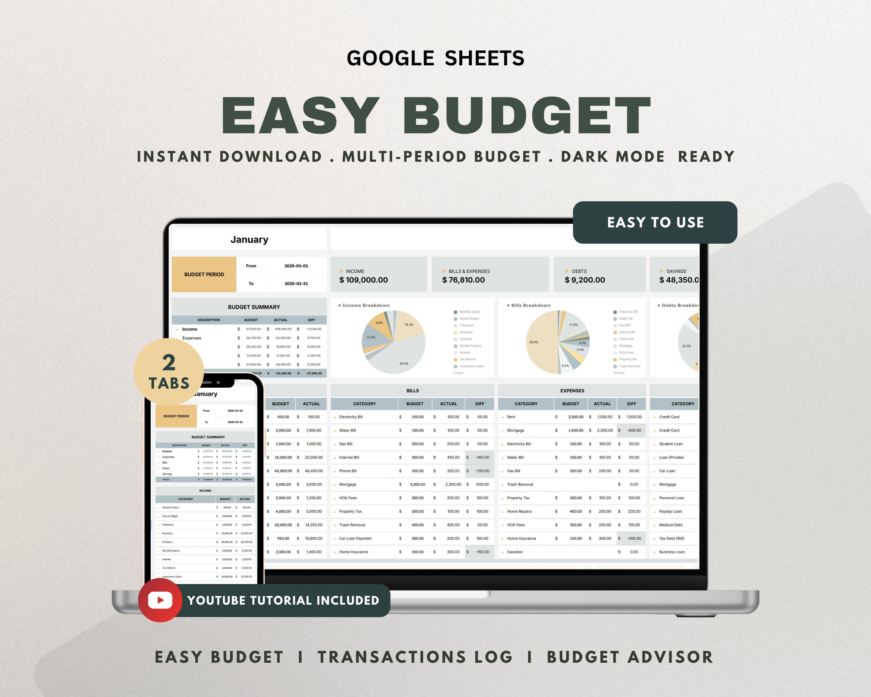 Easy Budget Google Sheets Template