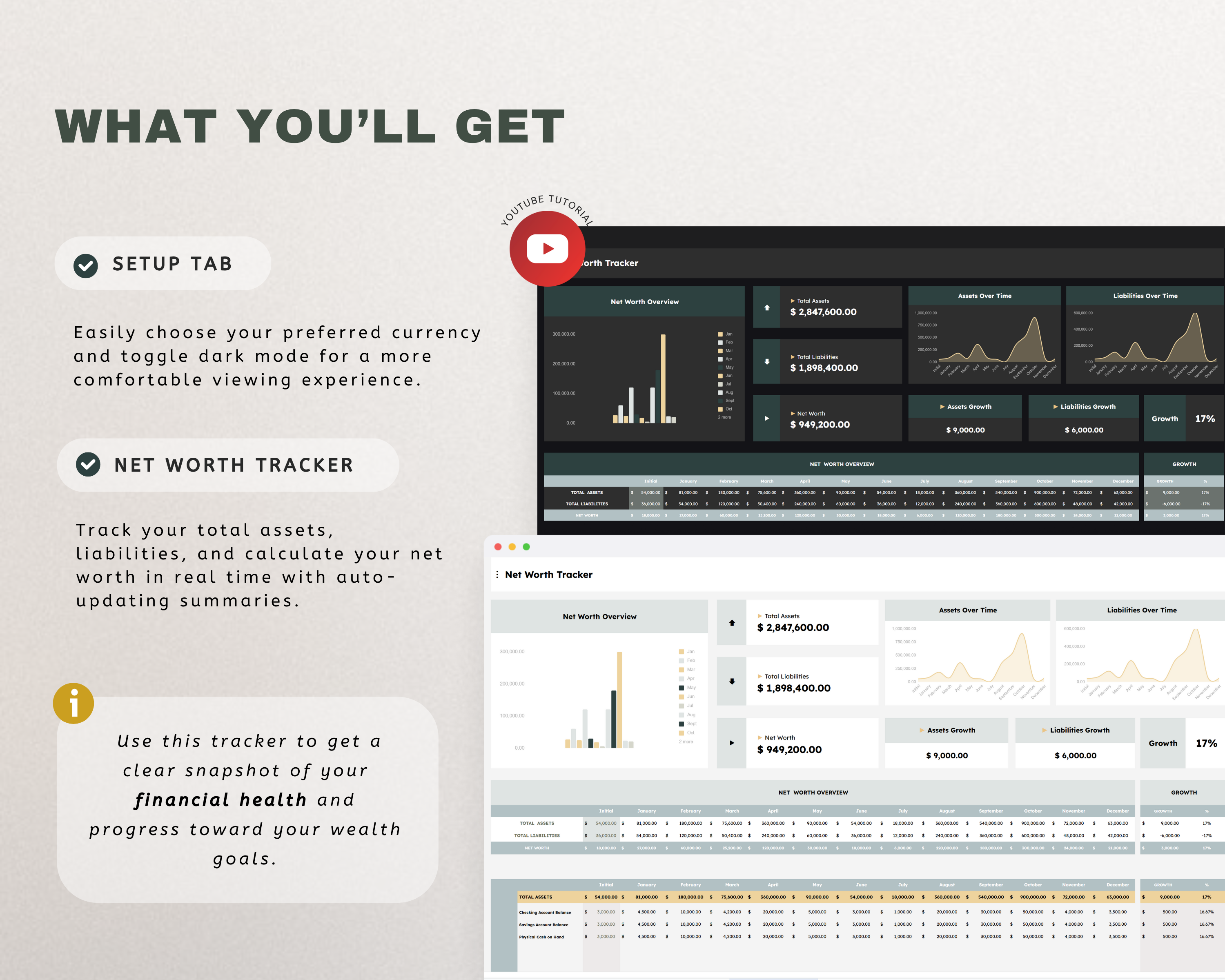 Net Worth Tracker Google Sheets Template
