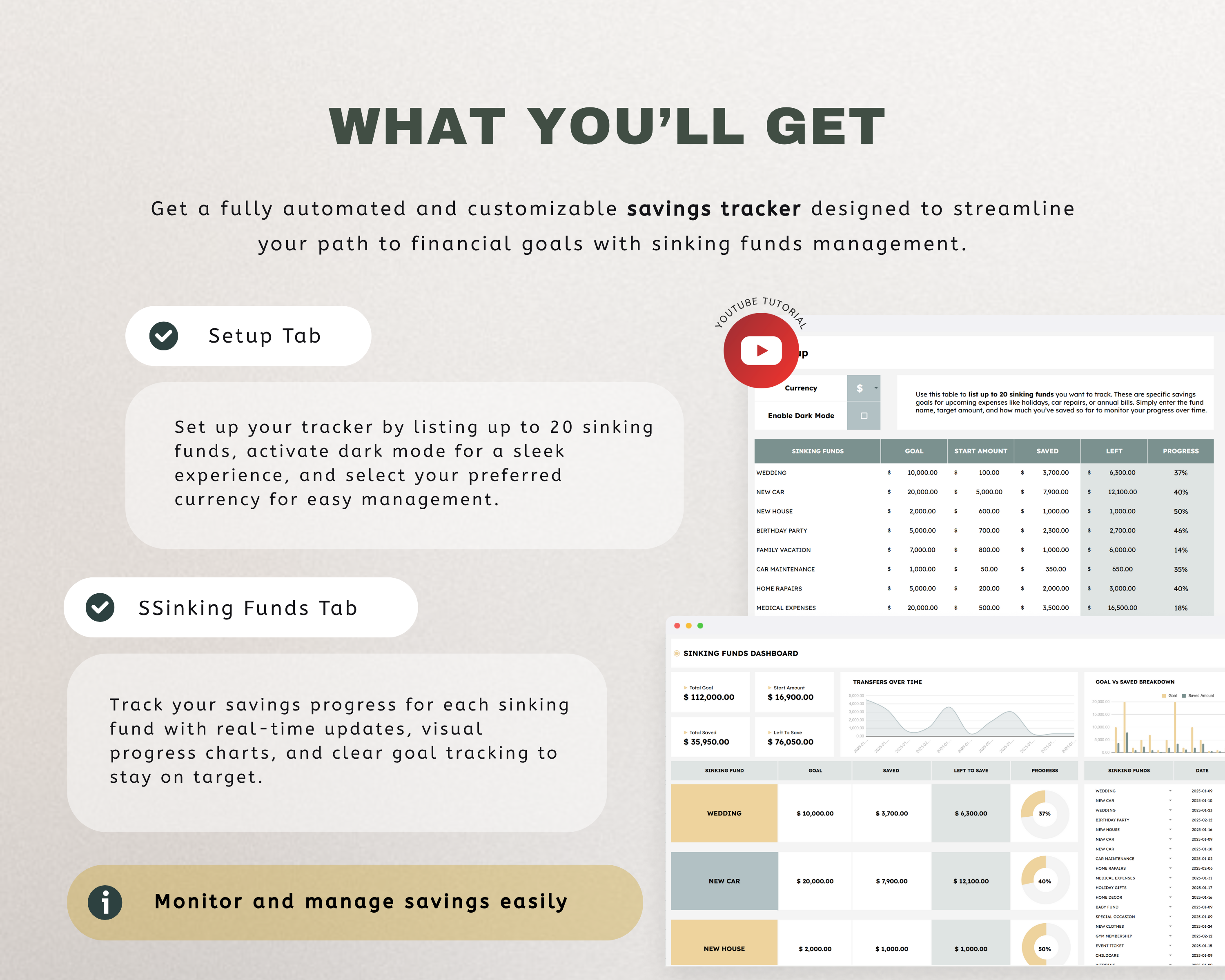 Sinking Funds Tracker Google Sheets Template