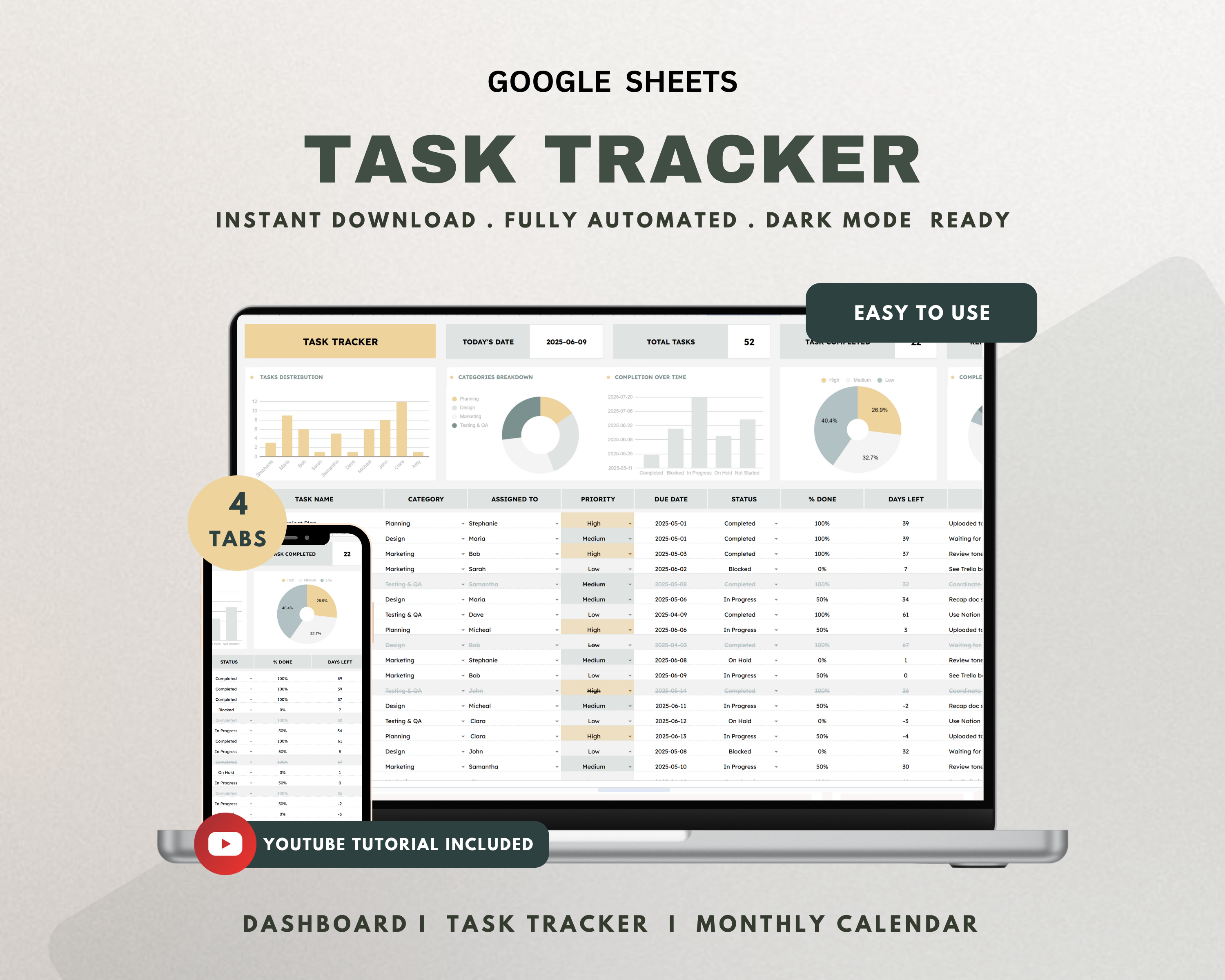 Task Tracker Google Sheets Template