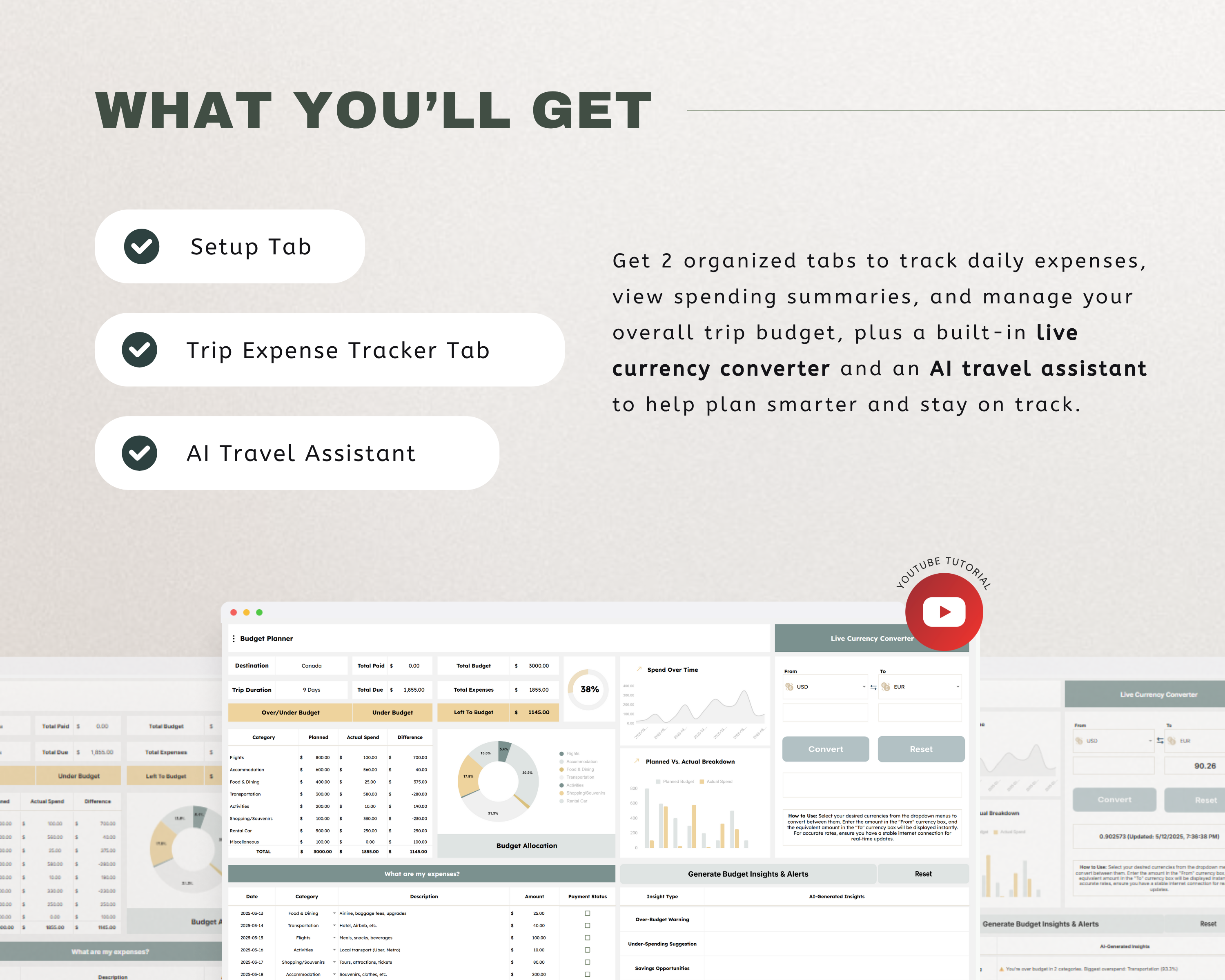 Travel Budget Planner Google Sheets Template
