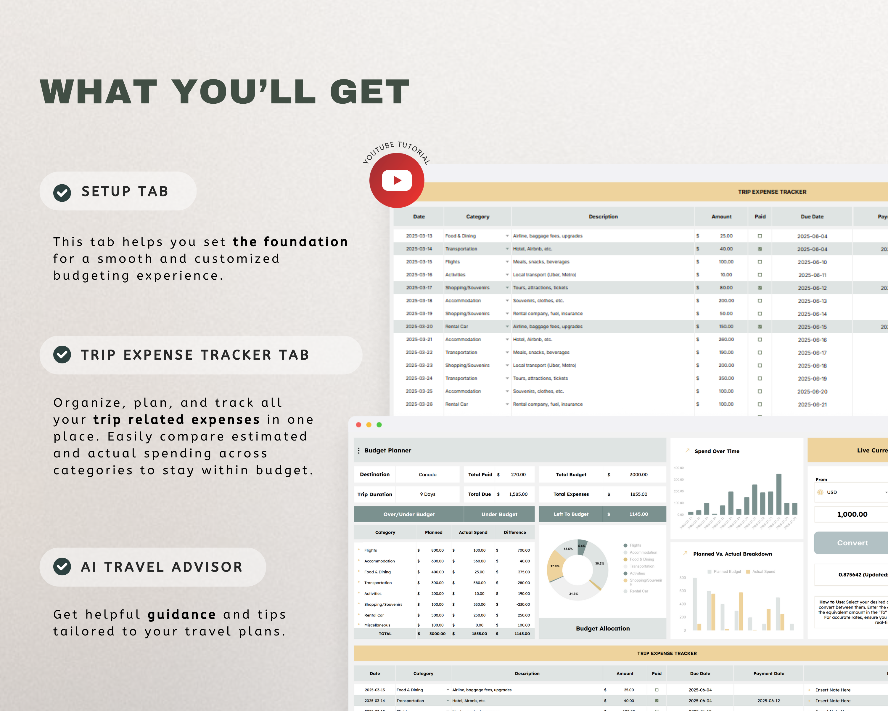 Trip Expense Tracker Google Sheets Template