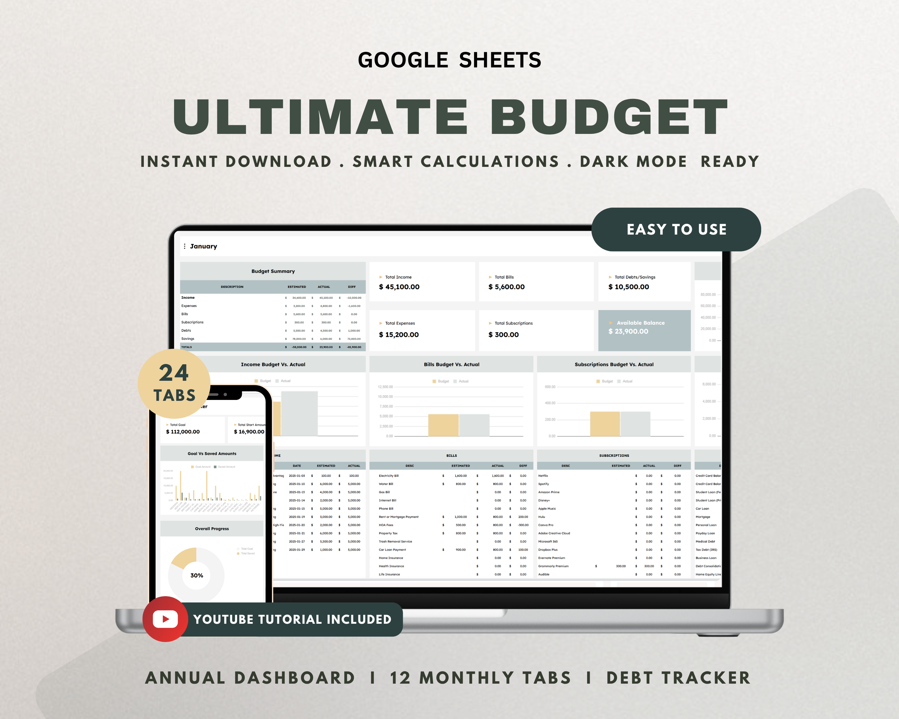 Ultimate Budget Planner Google Sheets Template
